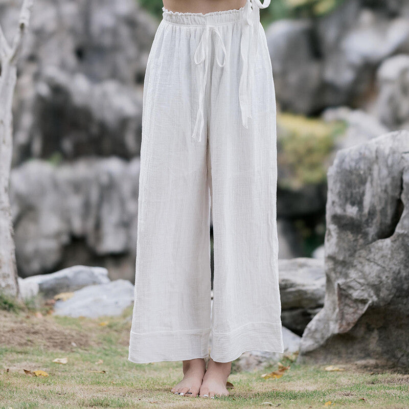 コットンテクスチャー ヨガセットアップ|トップス&パンツ