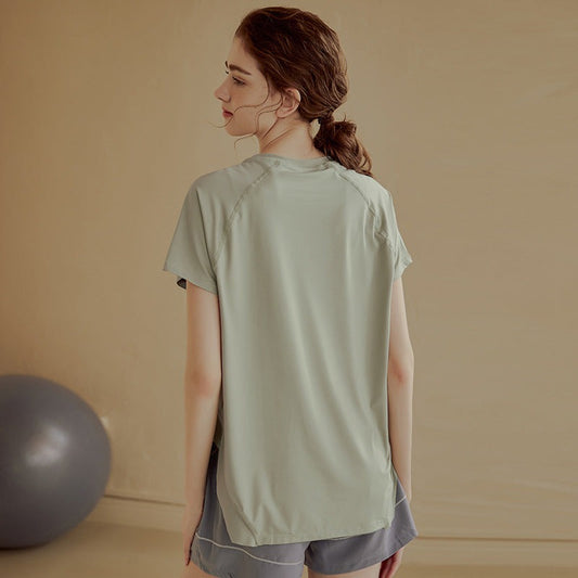 ルーズフィットヨガTシャツ レディース 半袖速乾スポーツトップス art988