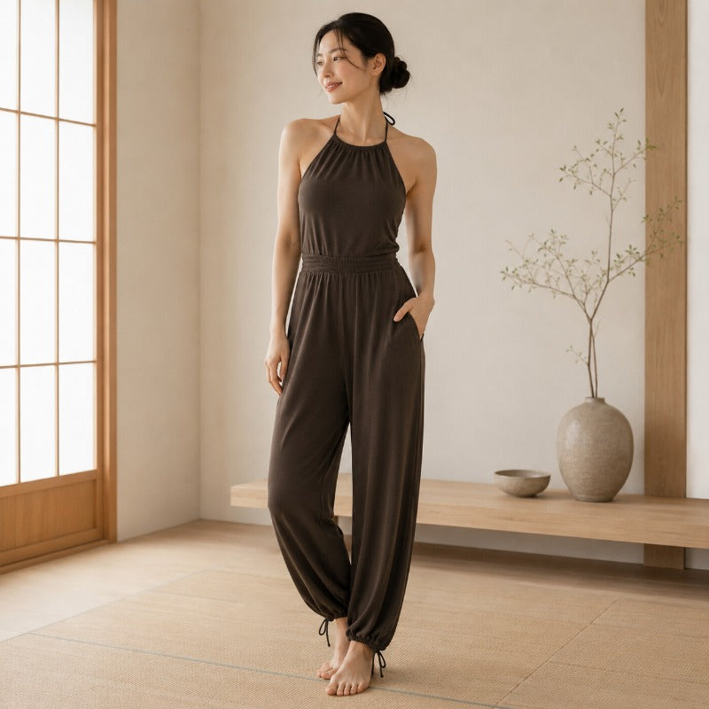 カップ付き 美背リブヨガオールインワン 0705