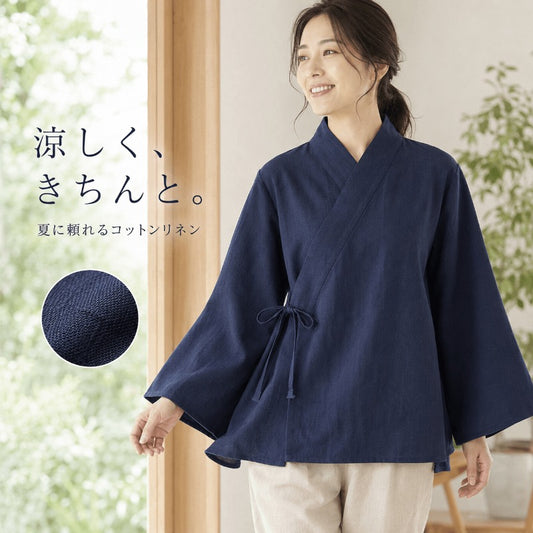 カシュクール風 コットンリネンブラウス 337