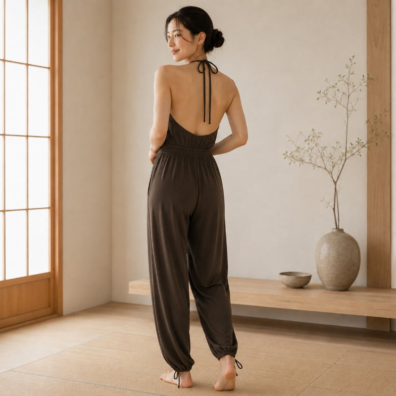 カップ付き 美背リブヨガオールインワン 0705