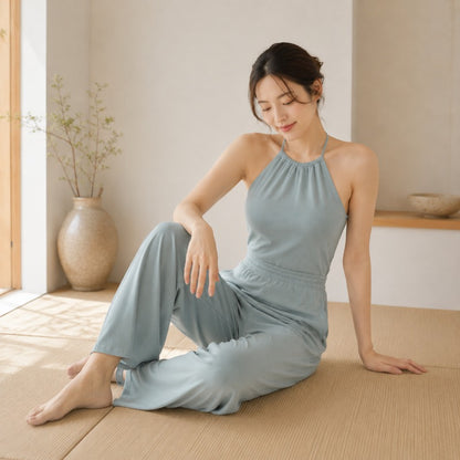 カップ付き 美背リブヨガオールインワン 0705