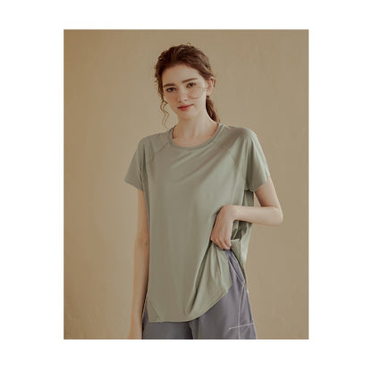 ルーズフィットヨガTシャツ レディース 半袖速乾スポーツトップス art988