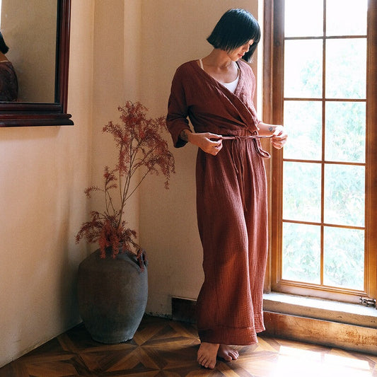 コットンテクスチャー ヨガセットアップ｜トップス＆パンツ