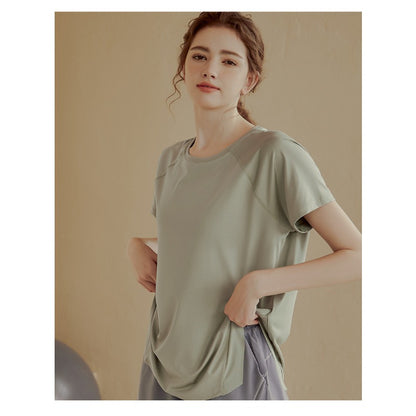 ルーズフィットヨガTシャツ レディース 半袖速乾スポーツトップス art988