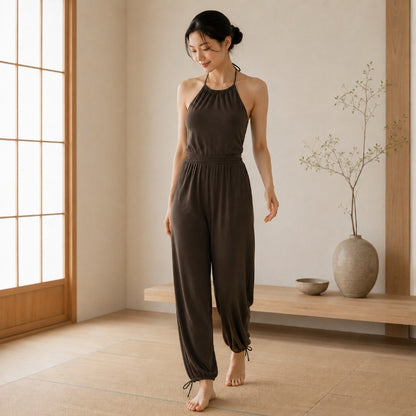 カップ付き 美背リブヨガオールインワン 0705