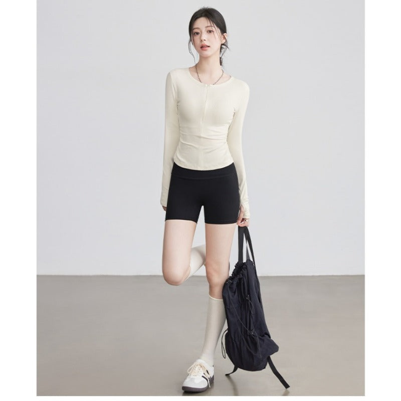 レディース ヨガトップス 長袖 トレーニングウェア フィットネス スポーツトップス