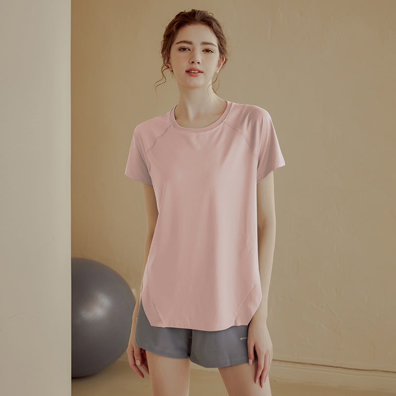 ルーズフィットヨガTシャツ レディース 半袖速乾スポーツトップス art988