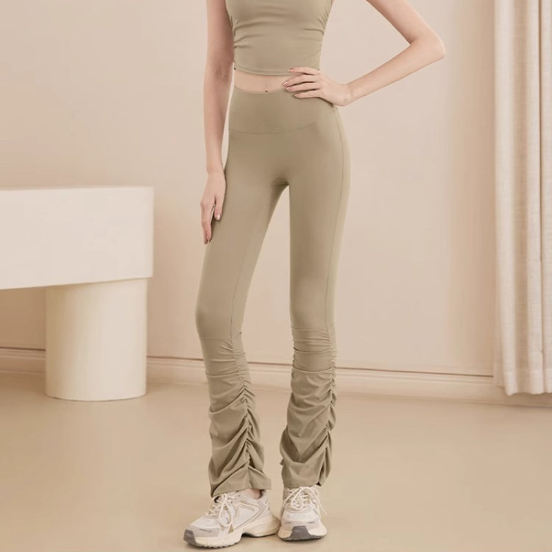 レディース ヨガフレアパンツ ハイウエスト スリムフィット ヨガパンツ J25002Y