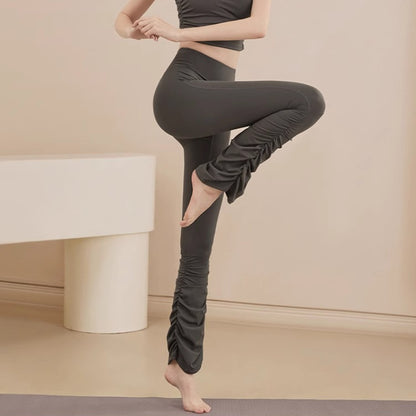 レディース ヨガフレアパンツ ハイウエスト スリムフィット ヨガパンツ J25002Y