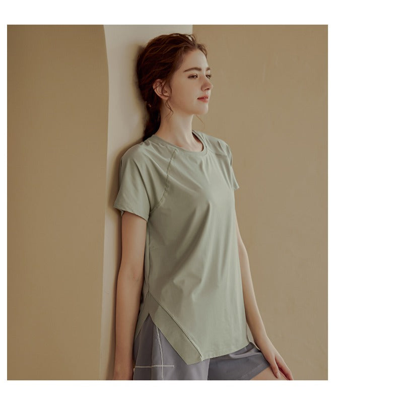 ルーズフィットヨガTシャツ レディース 半袖速乾スポーツトップス art988