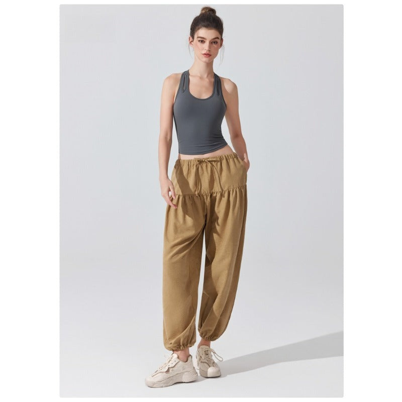 ヨガパンツ レディース ジョガーパンツ リラックスフィット ドローストリング 8879